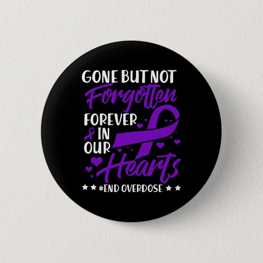 Bewustmaking van één Memorial Overdosering Ronde Button 5,7 Cm (Voorkant)