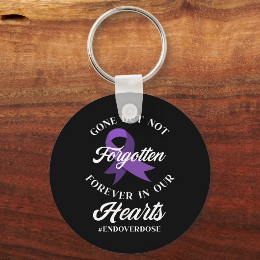 Bewustmaking van één Memorial Overdosering Sleutelhanger (Achterkant)