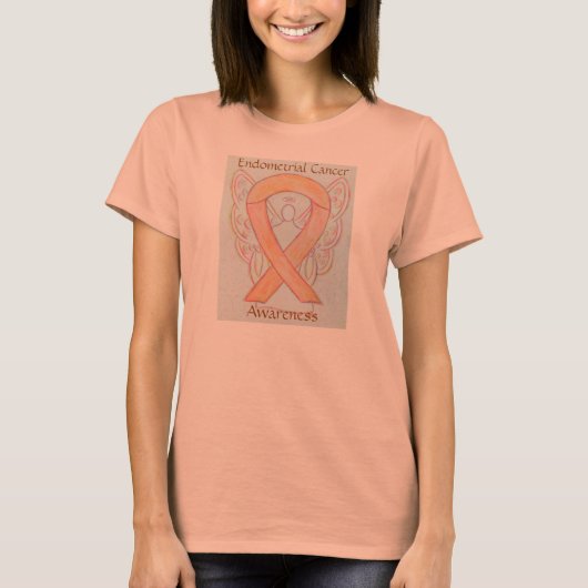 Bewustmaking van endemische kanker Ribbon Angel Sh T-shirt (Voorkant)