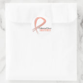 Bewustmaking van endometrieke kanker Grunge Ribbon Ronde Sticker (Tas)