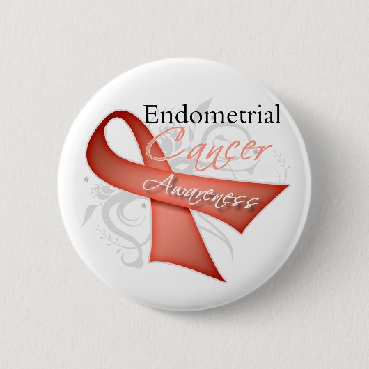 Bewustmaking van endometrieke kanker met rollint ronde button 5,7 cm (Voorkant)