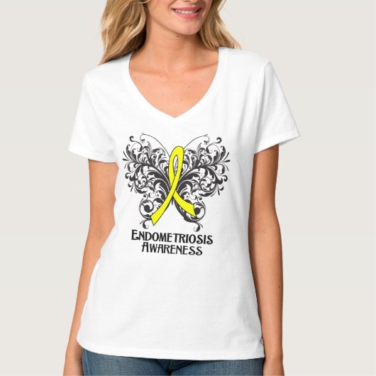 Bewustmaking van endometriose Butterfly T-shirt (Voorkant)