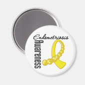 Bewustmaking van endometriose Gemstone Ribbon Magneet (Voorkant / Achterkant)