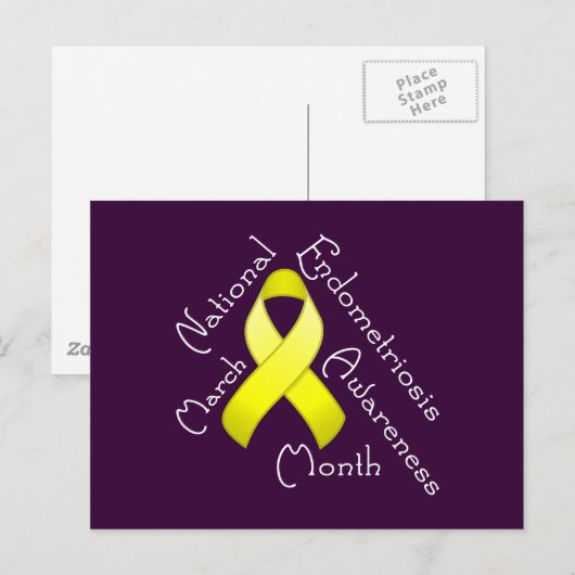 Bewustmaking van endometriose Maand Donker Briefka Briefkaart (Voorkant / Achterkant)