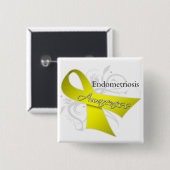 Bewustmaking van endometriose vierkante button 5,1 cm (Voorkant /achterkant)
