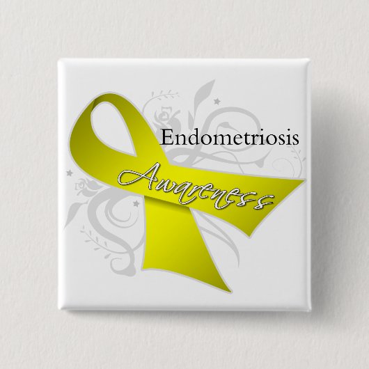 Bewustmaking van endometriose vierkante button 5,1 cm (Voorkant)