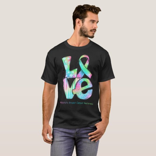 BEWUSTMAKING VAN GEMIDDELDE borstkanker VAN LOVE T-shirt (Voorkant volledig)