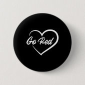Bewustmaking van hartziekten Maand Red Heart Ameri Ronde Button 5,7 Cm (Voorkant)