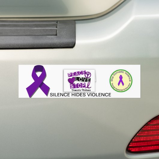 BEWUSTMAKING VAN HET BINNENLANDSE GEWELD BUMPERSTICKER (Op auto)