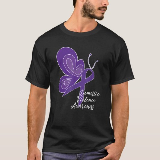 BEWUSTMAKING VAN HET DOMESTISCHE GEWELD PAARSE RIB T-SHIRT (Voorkant)