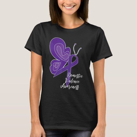 BEWUSTMAKING VAN HET DOMESTISCHE GEWELD PAARSE RIB T-SHIRT (Voorkant)