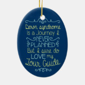 Bewustmaking van het downsyndroom keramisch ornament (Achterkant)