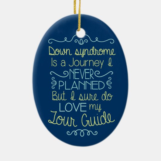 Bewustmaking van het downsyndroom keramisch ornament (Achterkant)