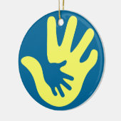 Bewustmaking van het downsyndroom keramisch ornament (Links)