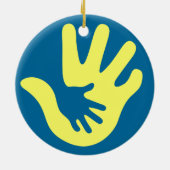 Bewustmaking van het downsyndroom keramisch ornament (Achterkant)