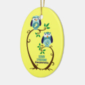 Bewustmaking van het downsyndroom keramisch ornament (Links)