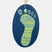 Bewustmaking van het downsyndroom keramisch ornament (Links)