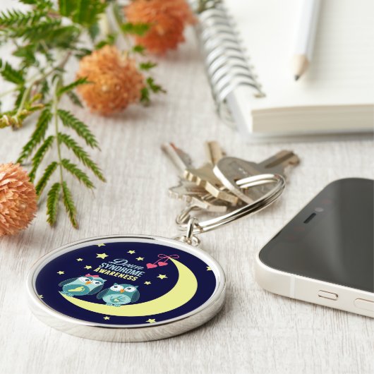 Bewustmaking van het downsyndroom sleutelhanger (Zijkant)