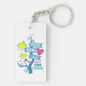 Bewustmaking van het downsyndroom sleutelhanger (achterkant)