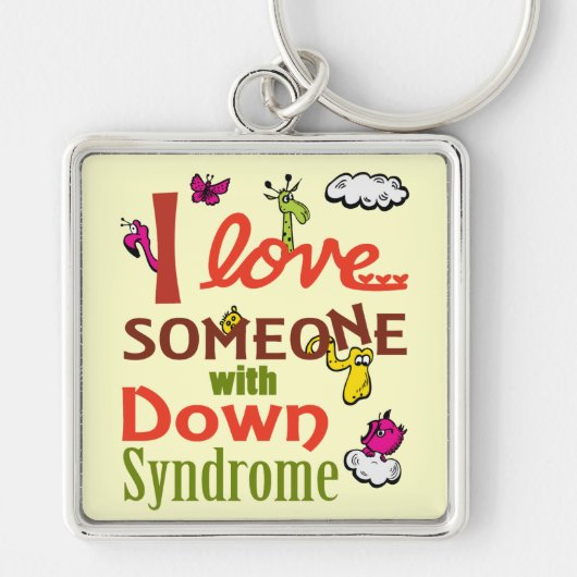 Bewustmaking van het downsyndroom sleutelhanger (Voorkant)