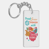 Bewustmaking van het downsyndroom sleutelhanger (Voorkant Links)