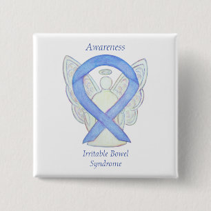 Bewustmaking van het irriteerbaar darmsyndroom vierkante button 5,1 cm