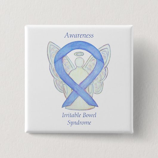 Bewustmaking van het irriteerbaar darmsyndroom vierkante button 5,1 cm (Voorkant)