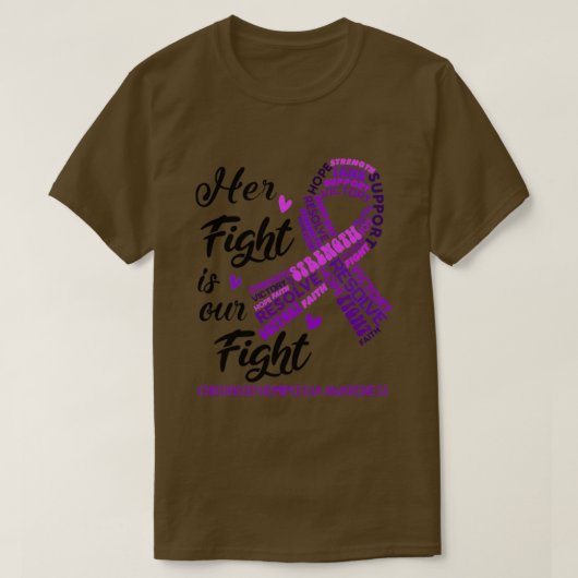 Bewustmaking van het kinderdagverblijf Haar strijd T-shirt (Design voorkant)