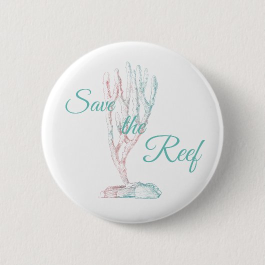 Bewustmaking van het koraalrif opslaan ronde button 5,7 cm (Voorkant)