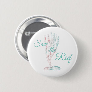 Bewustmaking van het koraalrif opslaan ronde button 5,7 cm