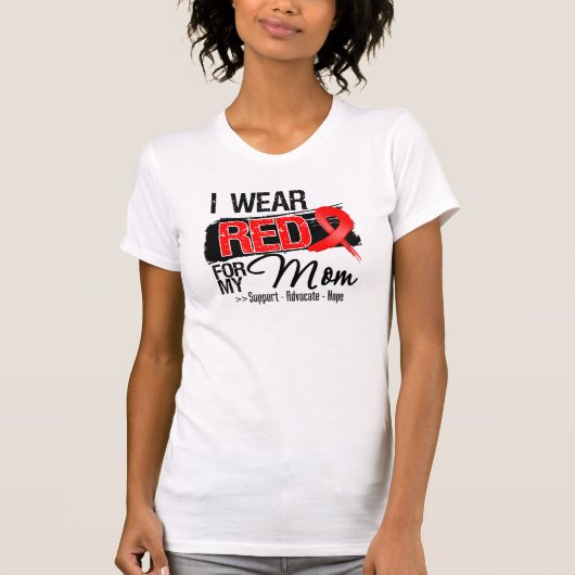 Bewustmaking van het rode lint - mama t-shirt (Voorkant)
