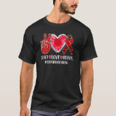 Bewustmaking van het rode lintje hart hart hart- e t-shirt (Voorkant)