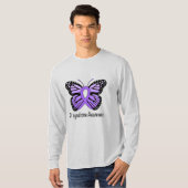 Bewustmaking van het Syndrome met Boterfly van Hop T-shirt (Voorkant volledig)