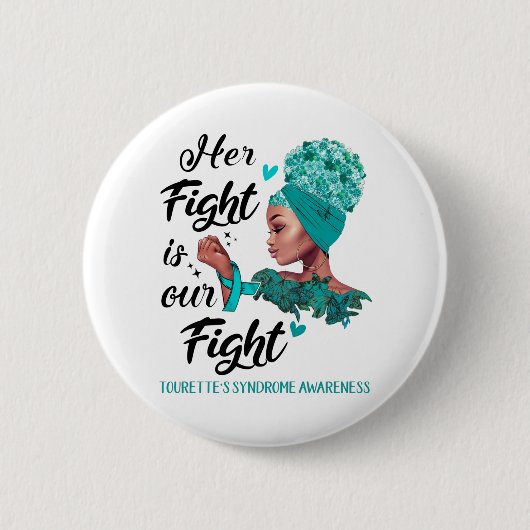 Bewustmaking van het Syndrome van Tourette Haar st Ronde Button 5,7 Cm (Voorkant)