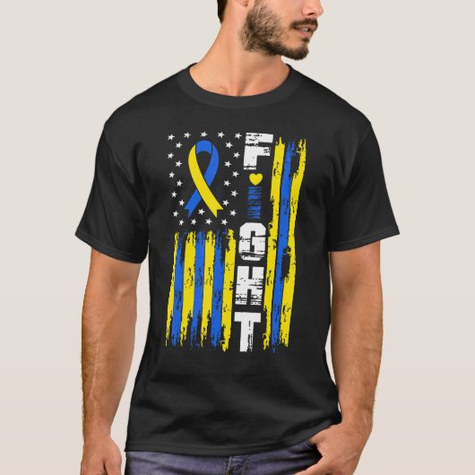 Bewustmaking van het syndroom Patriottische Amerik T-shirt (Voorkant)