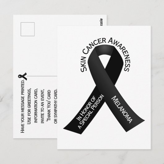 Bewustmaking van huidkanker briefkaart (Voorkant / Achterkant)