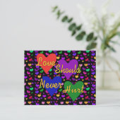 Bewustmaking van huiselijk geweld briefkaart (Staand voorkant)