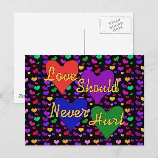 Bewustmaking van huiselijk geweld briefkaart (Voorkant / Achterkant)