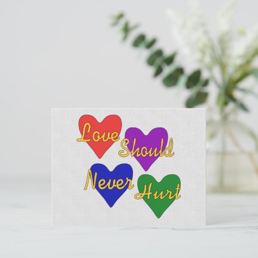 Bewustmaking van huiselijk geweld briefkaart (Staand voorkant)