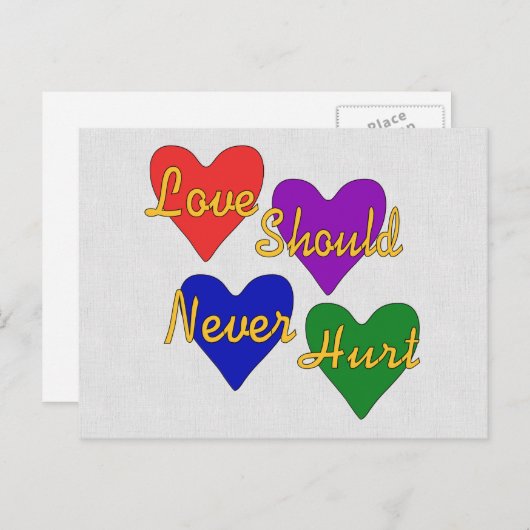 Bewustmaking van huiselijk geweld briefkaart (Voorkant / Achterkant)