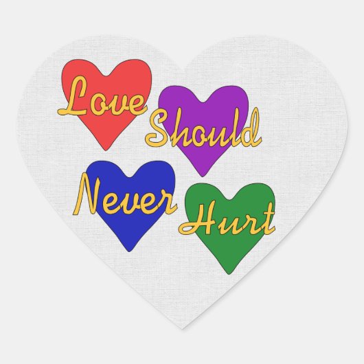 Bewustmaking van huiselijk geweld hart sticker (Voorkant)