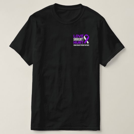 Bewustmaking van huiselijk geweld - Liefde mag gee T-shirt (Design voorkant)