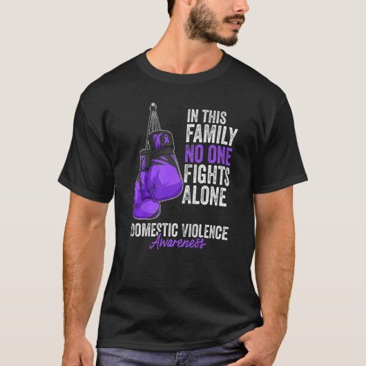 Bewustmaking van huiselijk geweld Maand Handschoen T-shirt (Voorkant)