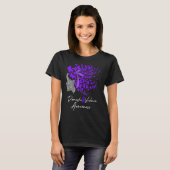 Bewustmaking van huiselijk geweld Paarse botervlie T-shirt (Voorkant volledig)