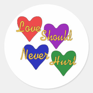 Bewustmaking van huiselijk geweld ronde sticker