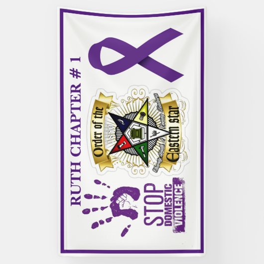 Bewustmaking van huiselijk geweld spandoek (Verticaal)