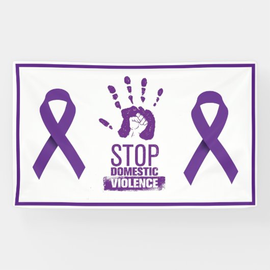 Bewustmaking van huiselijk geweld spandoek (Horizontaal)