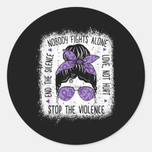 Bewustmaking van huiselijk geweld: stop huiselijk ronde sticker