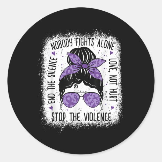 Bewustmaking van huiselijk geweld: stop huiselijk ronde sticker (Voorkant)