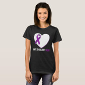 Bewustmaking van huiselijk geweld Survivor Heart T-shirt (Voorkant volledig)
